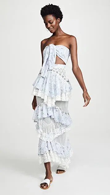 Ixiah The Outlaw Top and Skirt Set Blue/White Size S / Au 8 - Image 4