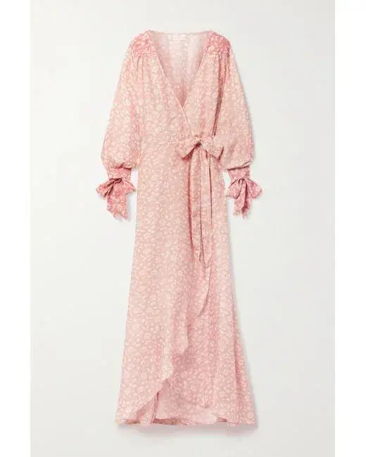Hannah Artwear Luna Silk Wrap Maxi Dress Floral One Size   - Image 5