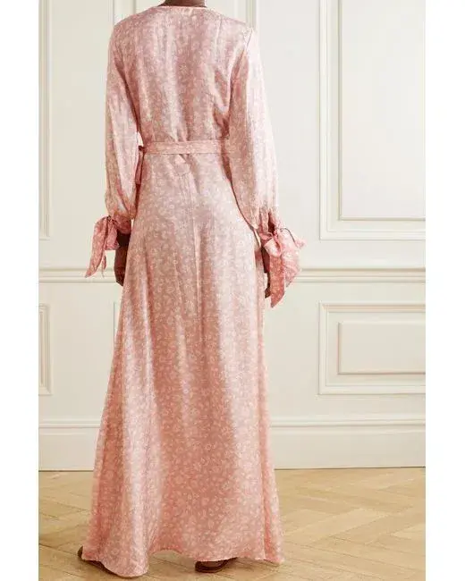 Hannah Artwear Luna Silk Wrap Maxi Dress Floral One Size   - Image 3