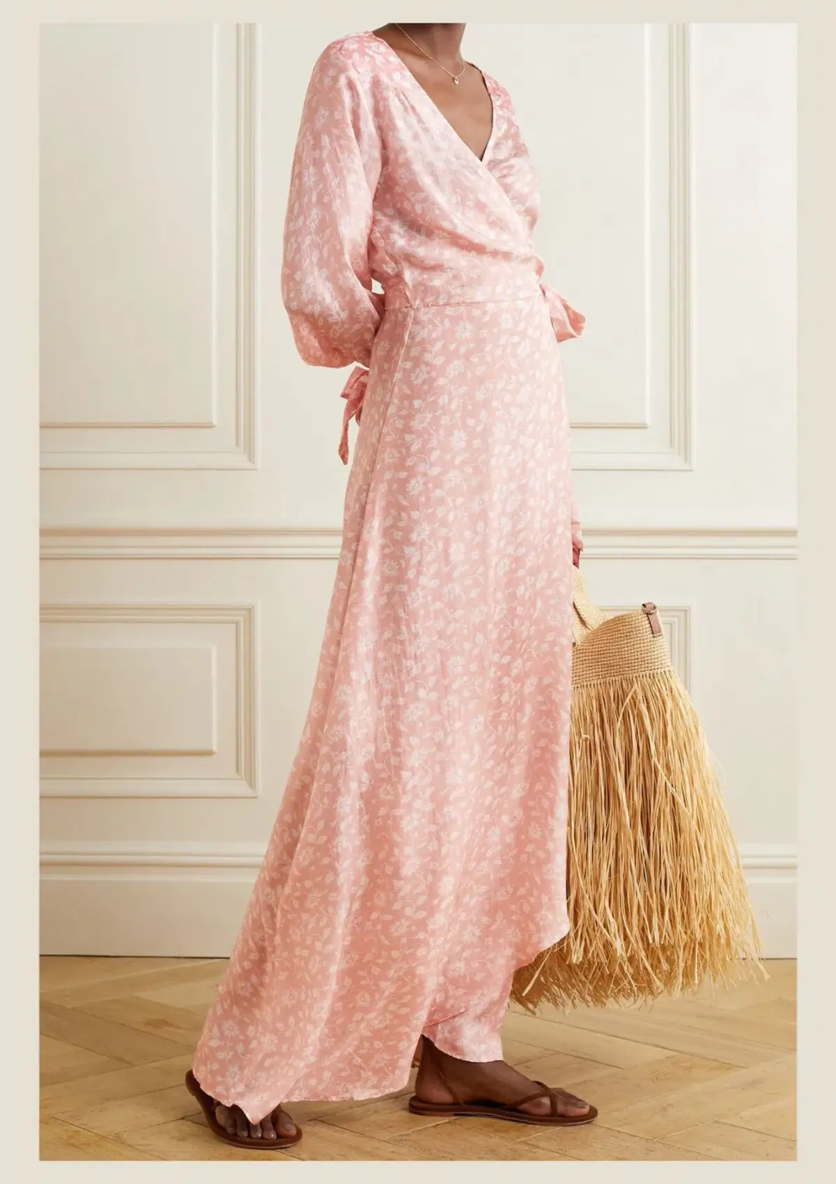 Hannah Artwear Luna Silk Wrap Maxi Dress Floral One Size   - Image 1