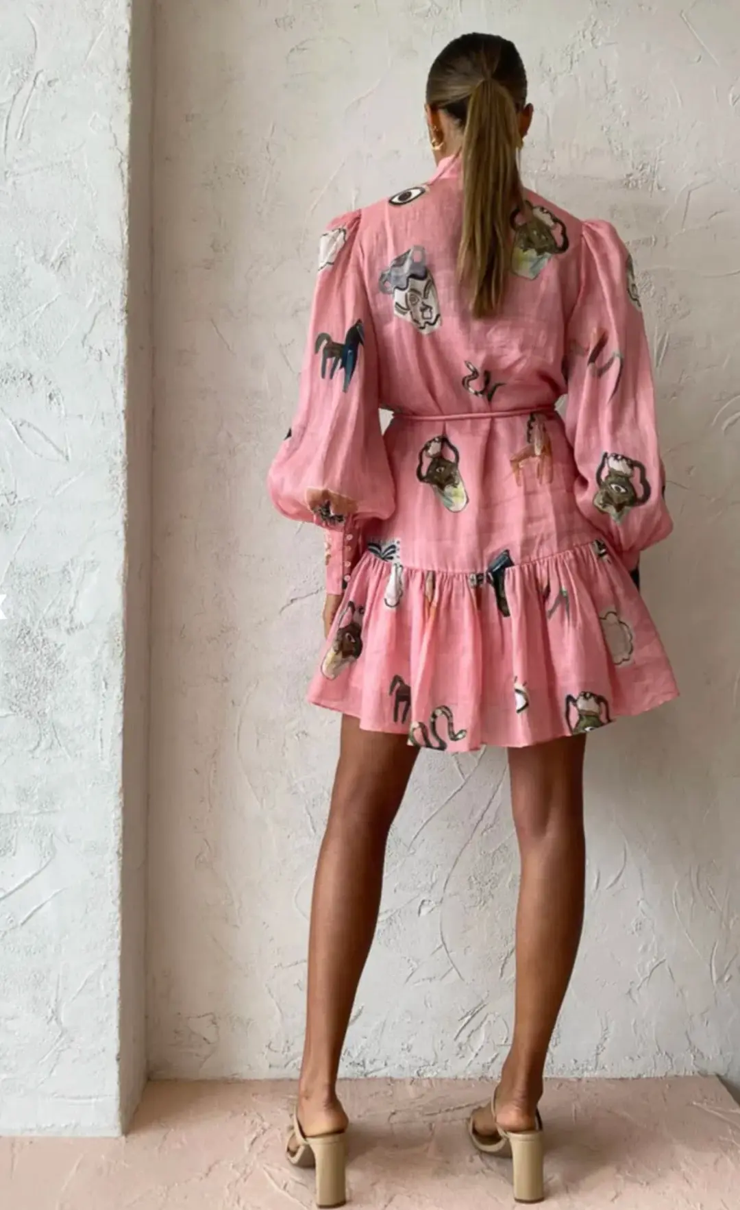 Alemais Cleo Smock Mini Dress in Pink Size 10 for rent on The Volte - main image