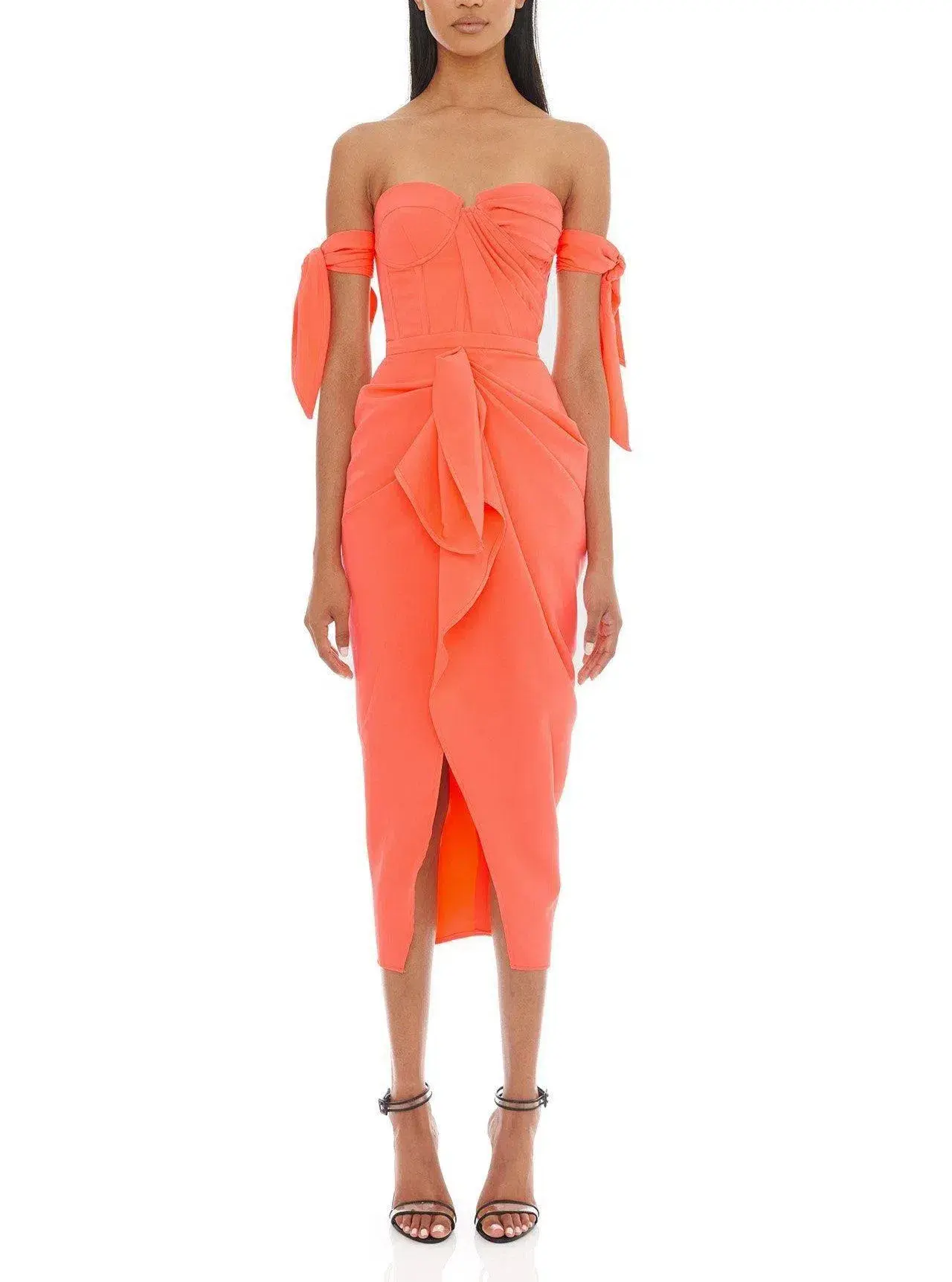 Eliya The Label Yolanda Midi Dress Orange Size AU 8 - Image 1