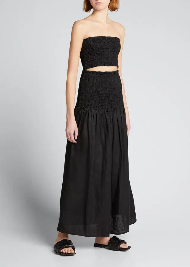 Sir the Label Madelyn Strapless Dress Black Size AU 6  for rent on The Volte - main image