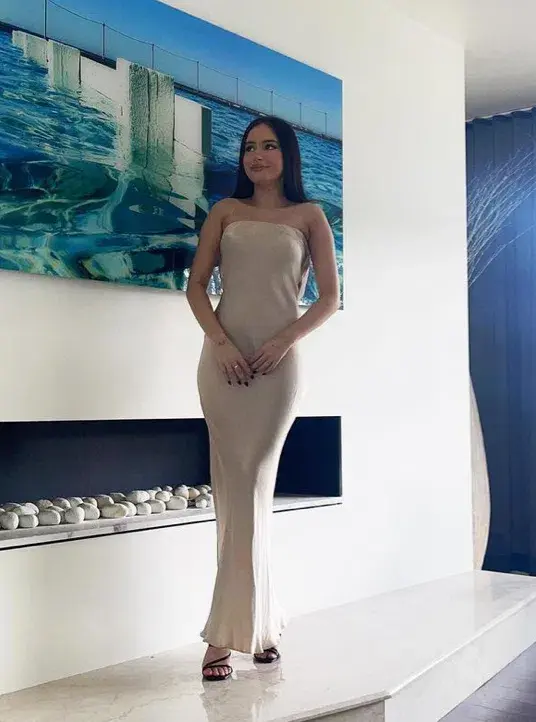 Bec & Bridge Moon Dance Strapless Dress Sand Size 6 for rent on The Volte - main image