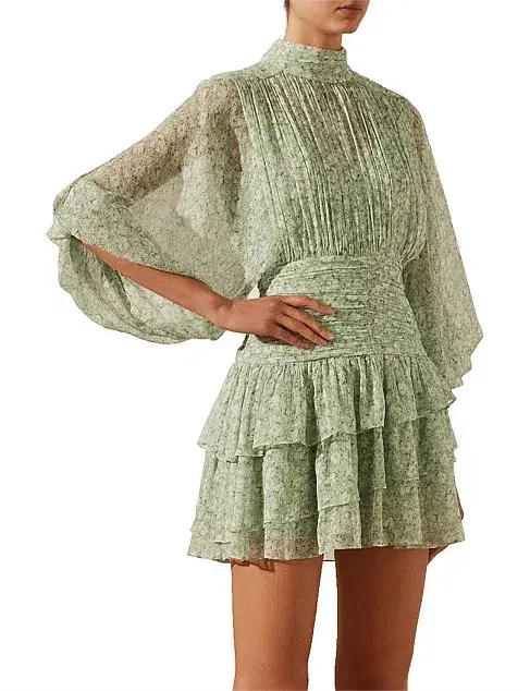 Shona Joy - Aurore Long Sleeve Ruched Mini Dress - Image 1