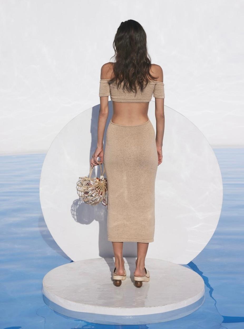 Cult Gaia Alicia Knit Midi Dress Sand Size 6 - Image 2