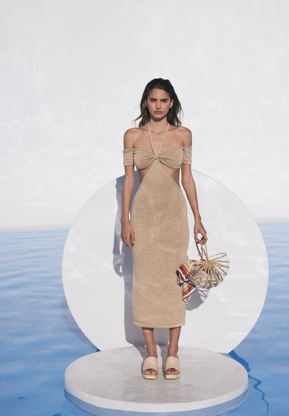 Cult Gaia Alicia Knit Midi Dress Sand Size 6 - Image 1