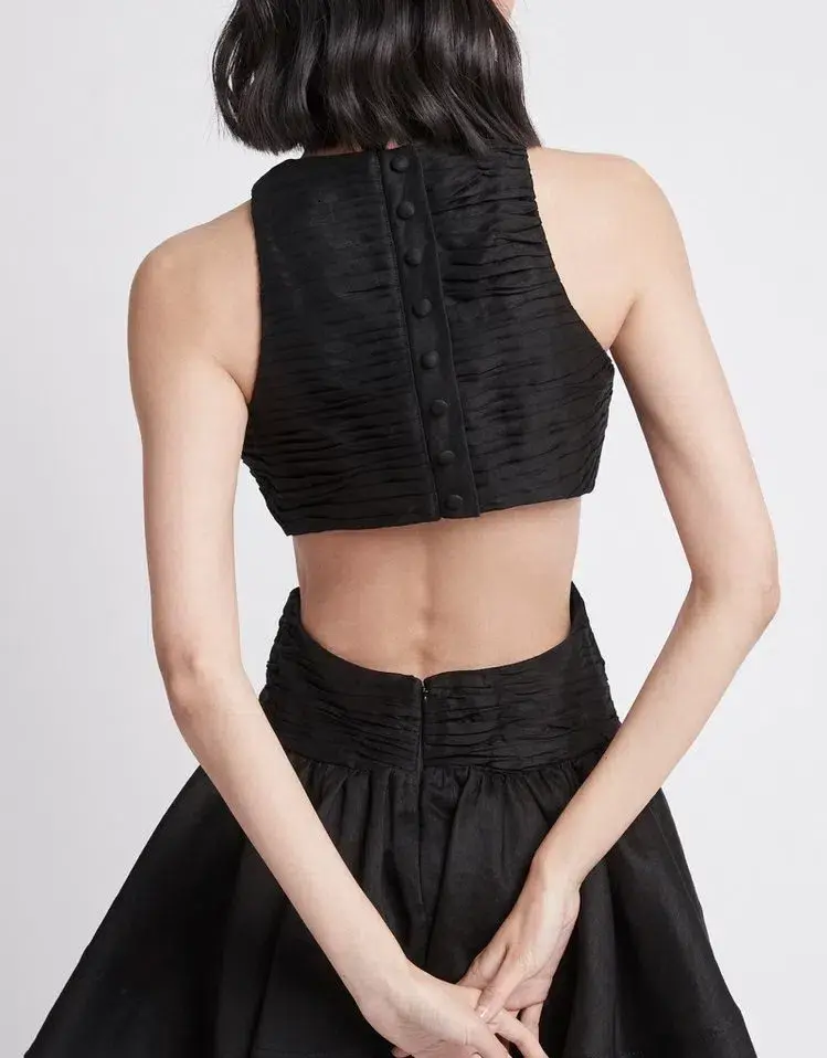 AJE Black Introspect Cut Out Midi Dress Size 6 for rent on The Volte - main image