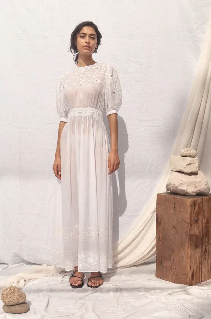 All That Remains Jean Dress White Size 10 for rent on The Volte - main image