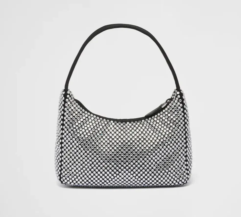 Prada Satin Bag with Crystals - Image 4