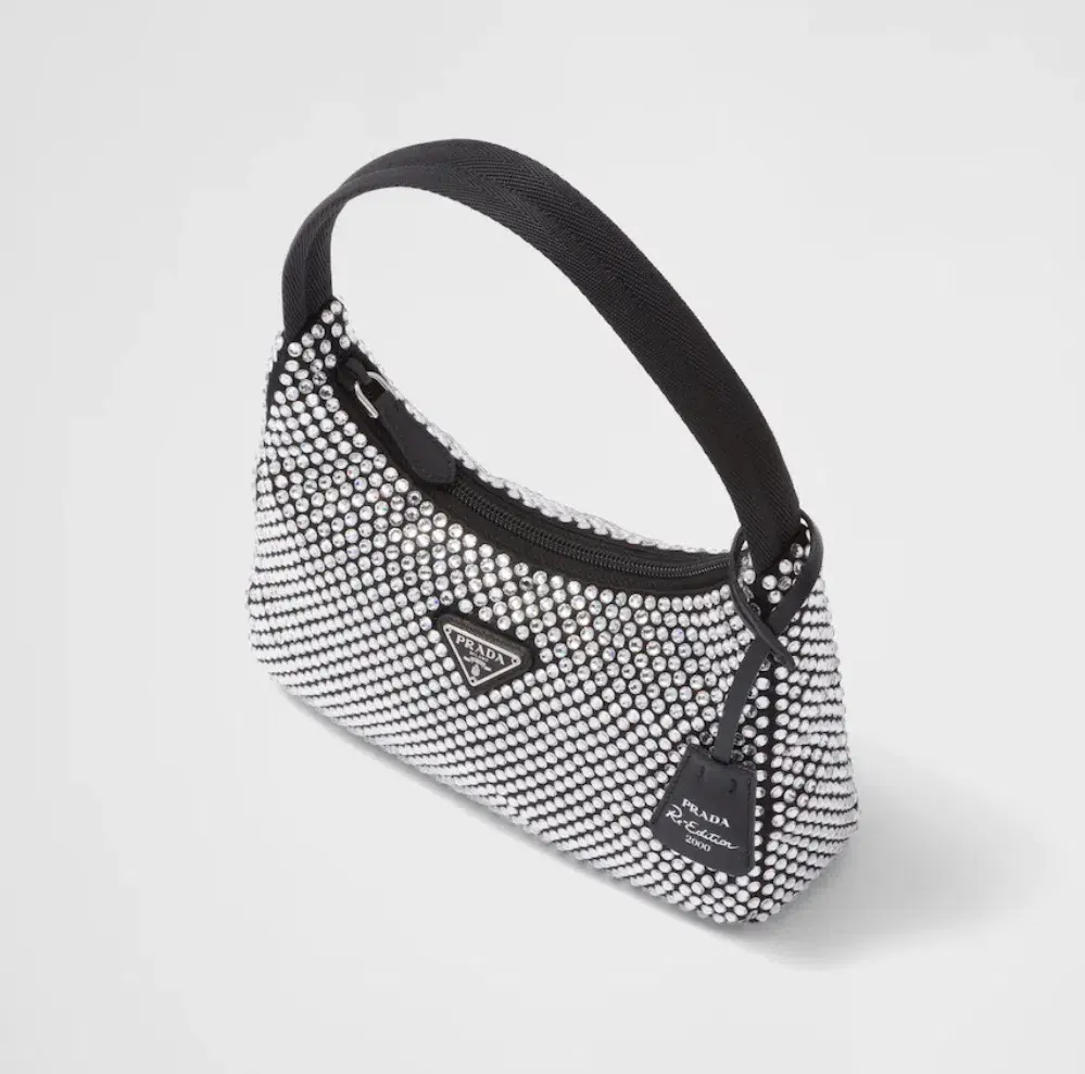 Prada Satin Bag with Crystals - Image 3