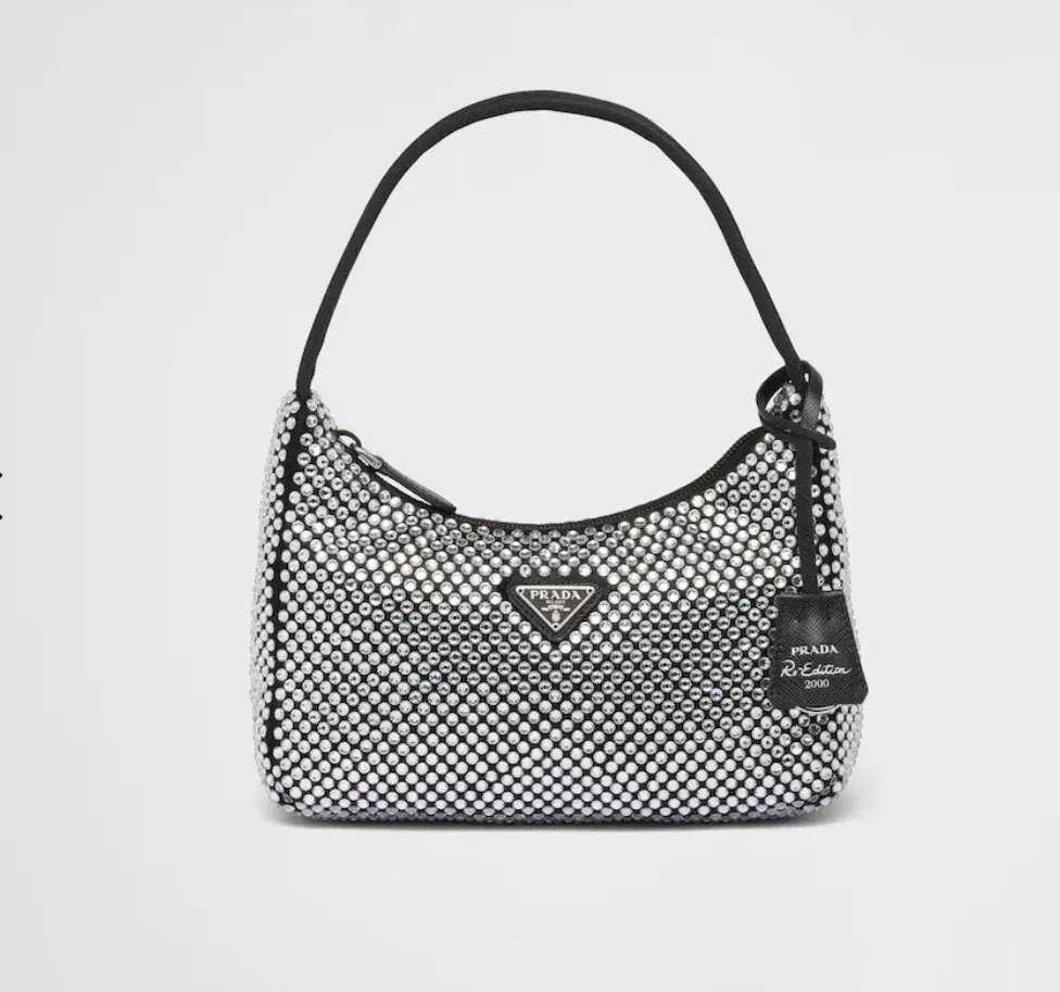 Prada Satin Bag with Crystals - Image 2