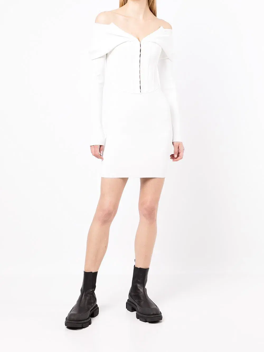 Dion Lee Open Neck Mini Dress Ivory Size 6 - Image 2