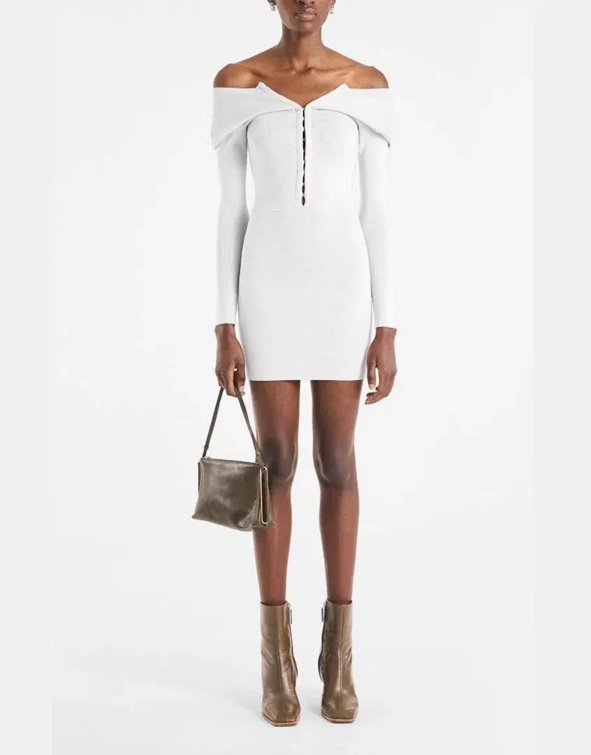 Dion Lee Open Neck Mini Dress Ivory Size 6 - Image 1