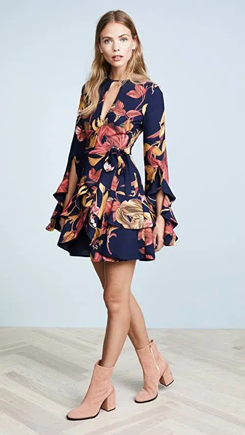 C/MEO Collective Gossamer Long Sleeve Mini Dress Floral Size S / Au 8 - Image 1