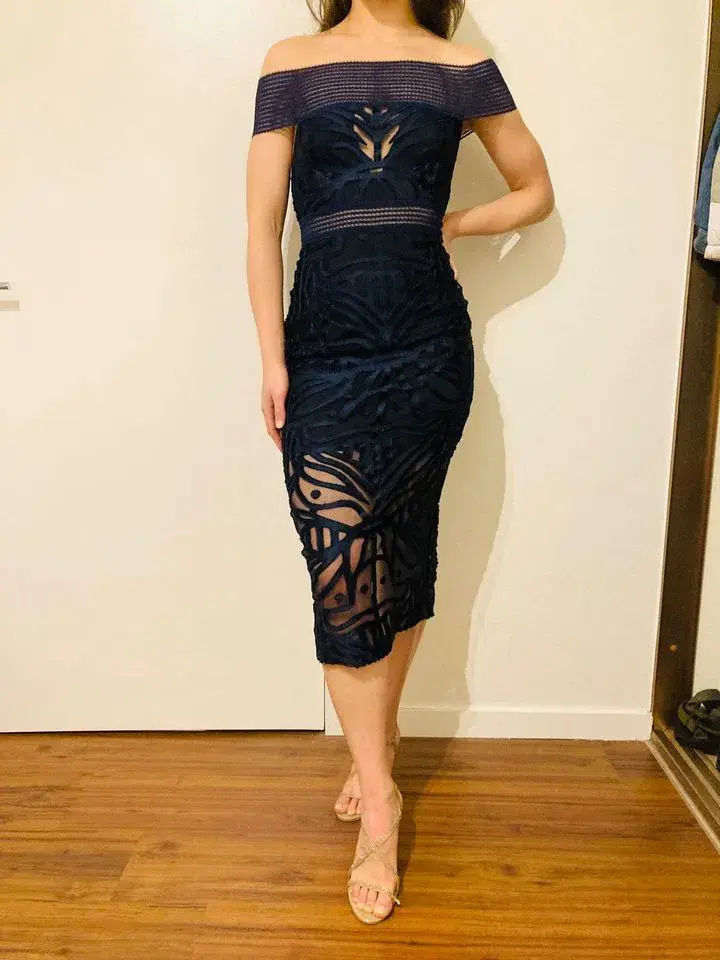 Alice McCall Lunar Eclipse Midi Cocktail Dress Navy Size 6 - Image 4