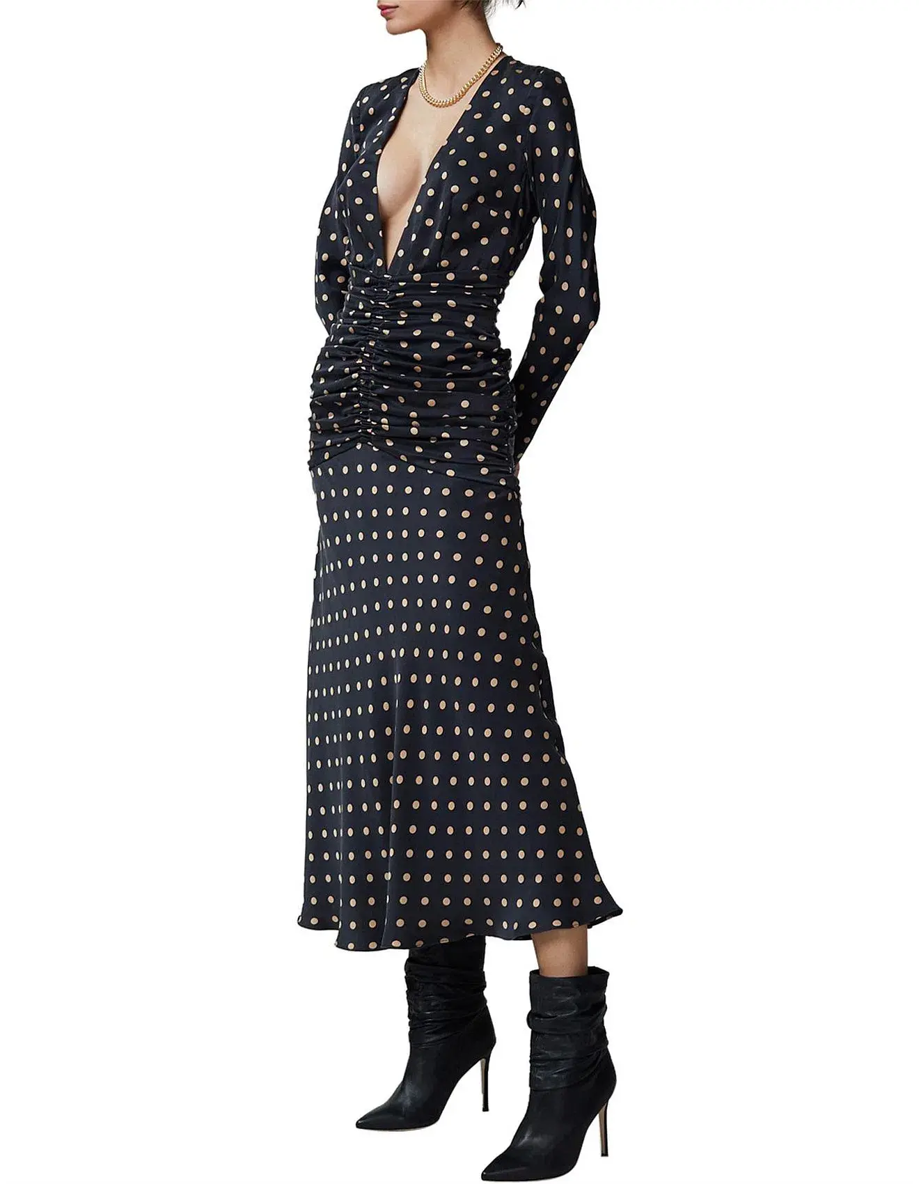 Bec & Bridge Paradis Long Sleeve Midi Dress Blue/Print Size 6 / XS - Image 2