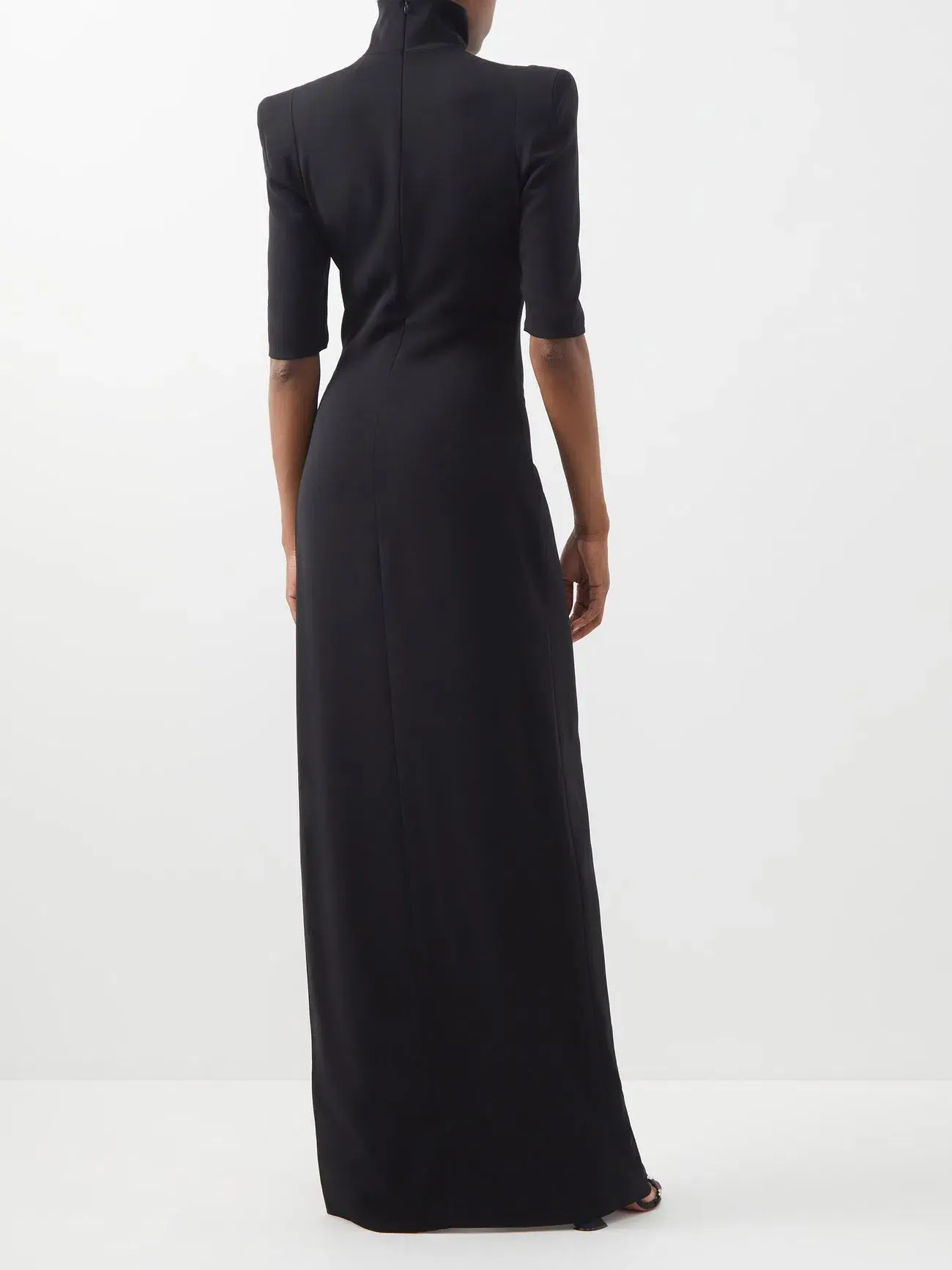 MONOT Turtleneck High Side Slit Dress Black - Image 3