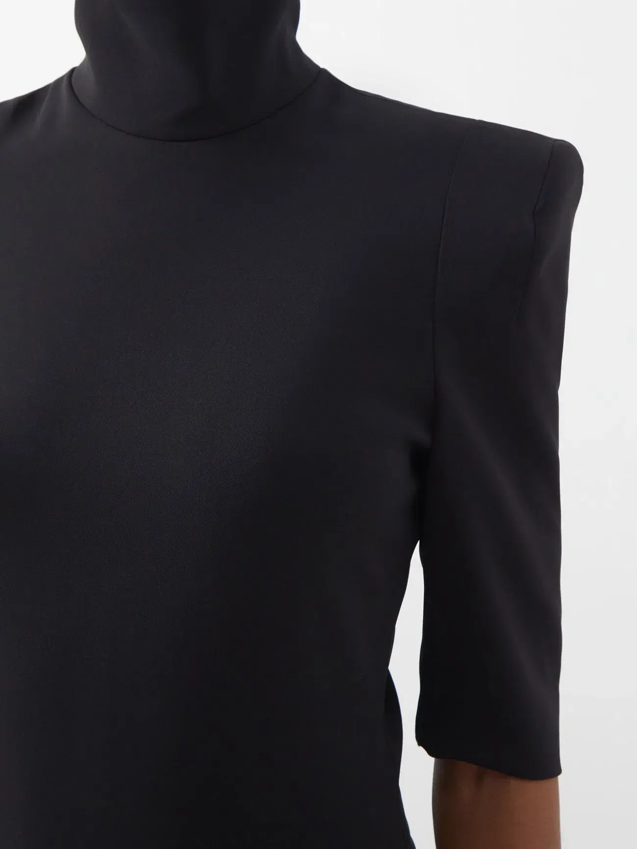 MONOT Turtleneck High Side Slit Dress Black - Image 4