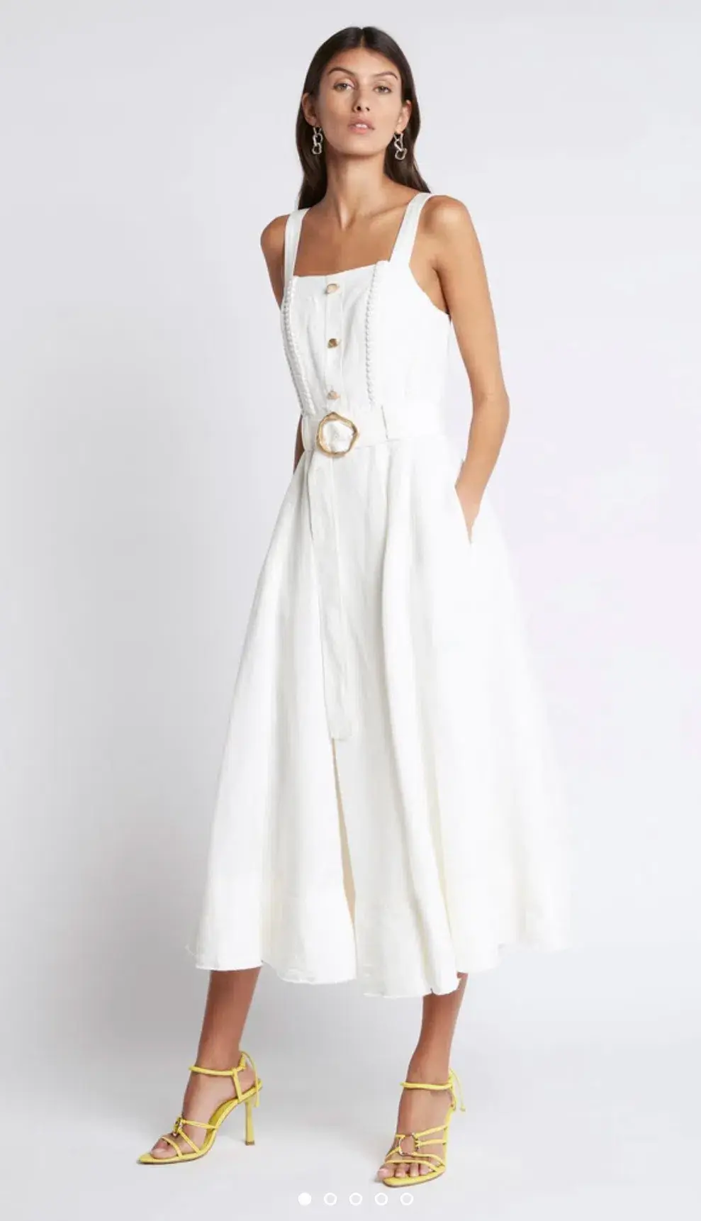 Aje Milos Braided Midi Dress Ivory Size 14 / XL - Image 1