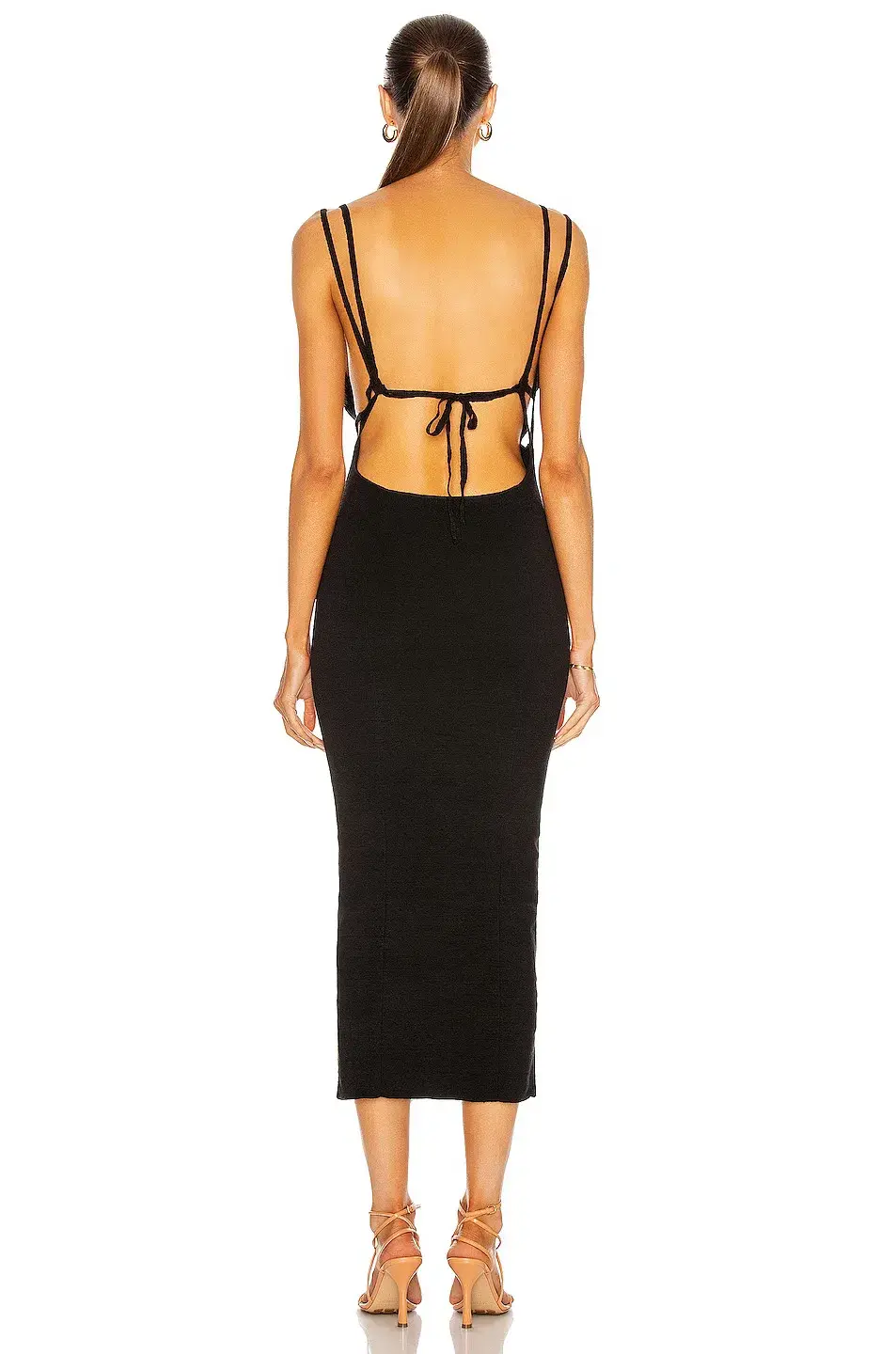 Jacquemus La Robe Pila Midi Dress Black Size 10 - Image 3