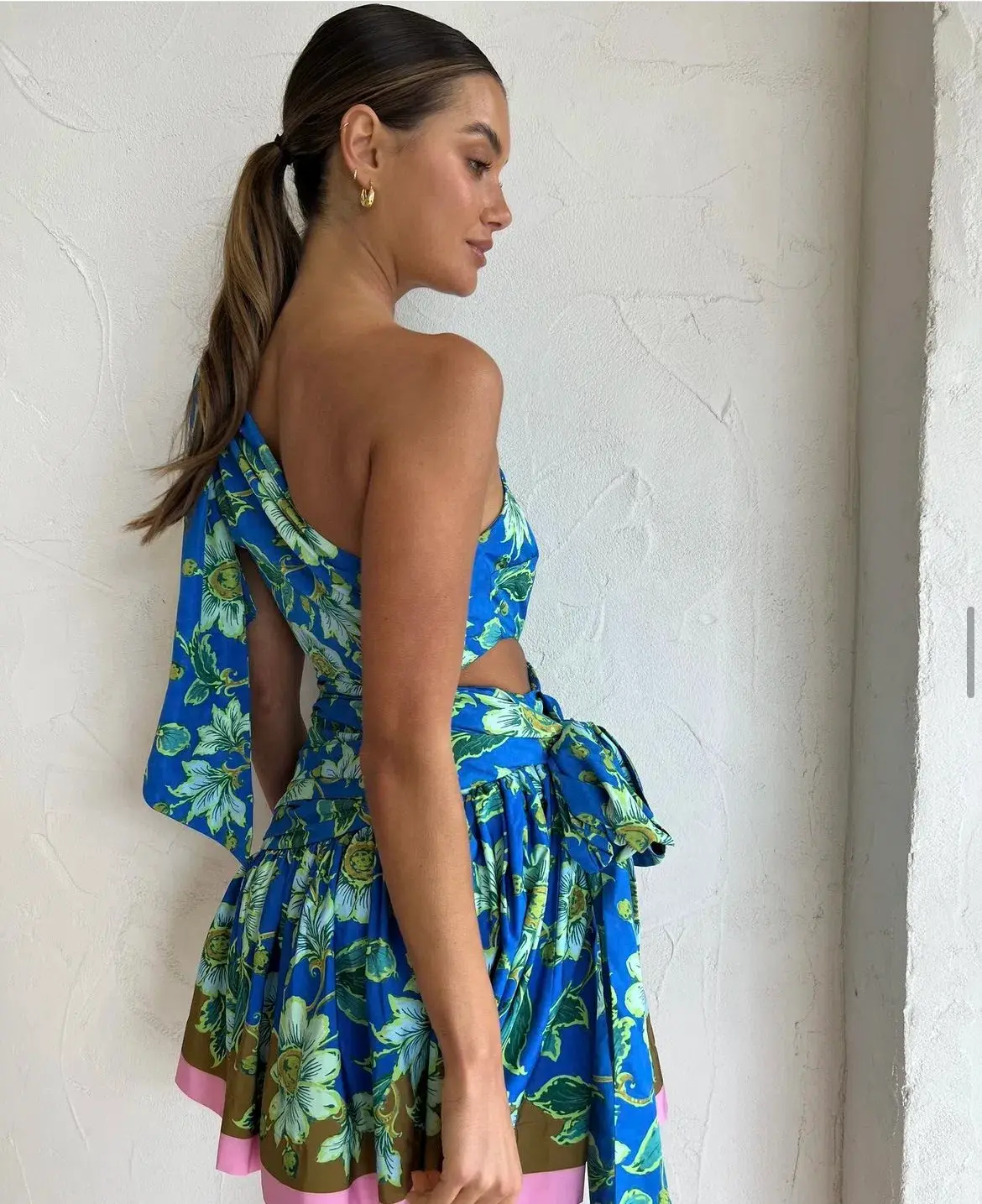Alemais Winnie One Shoulder Mini Dress Floral Size 10 - Image 3