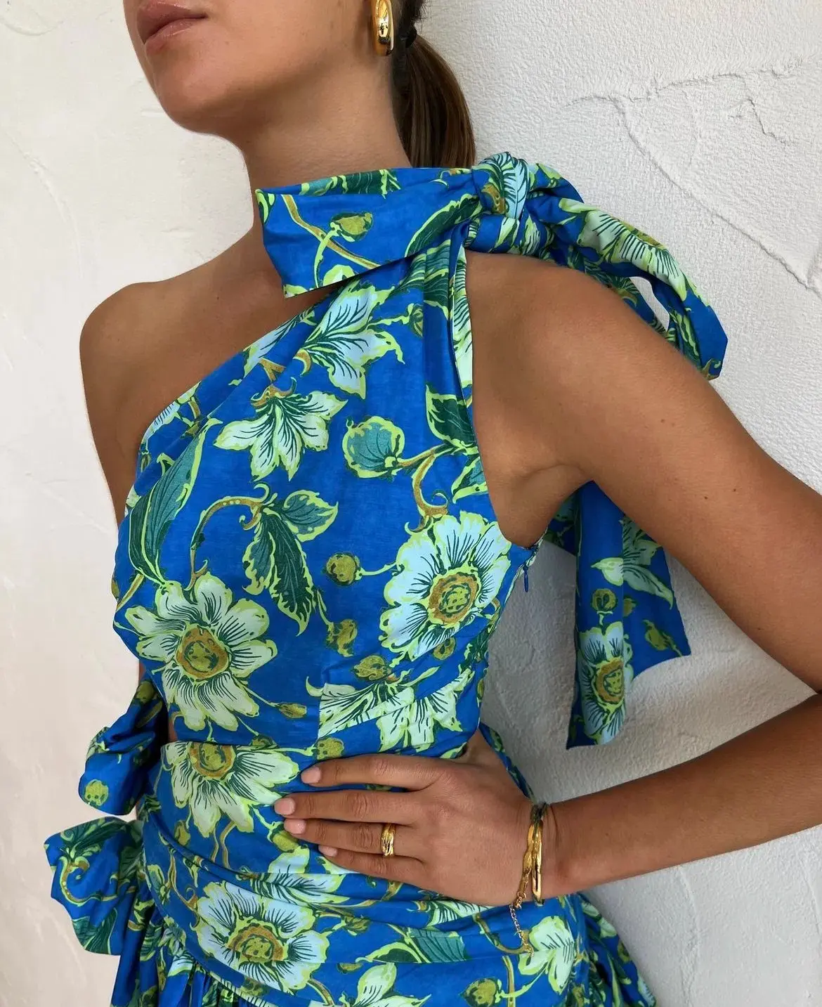 Alemais Winnie One Shoulder Mini Dress Floral Size 10 - Image 2