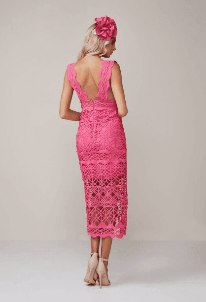 Thurley Coney Island Midi Dress Pink Size 12 - Image 3