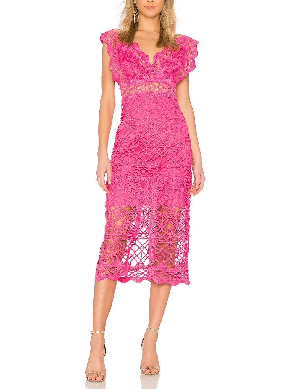 Thurley Coney Island Midi Dress Pink Size 12 - Image 1