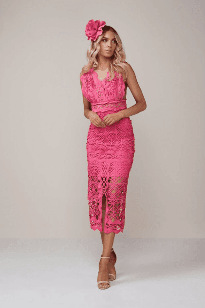 Thurley Coney Island Midi Dress Pink Size 12 - Image 2
