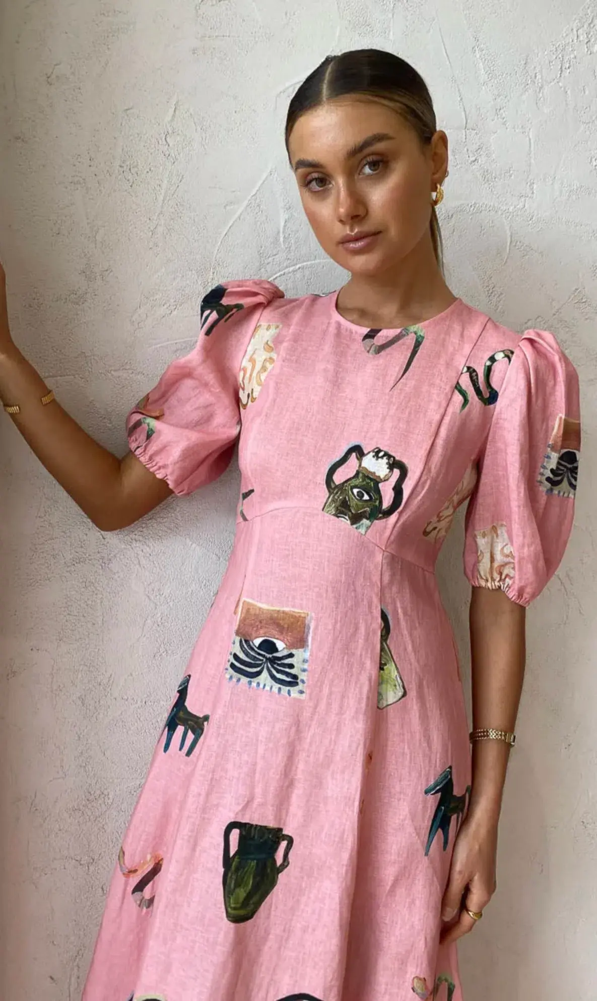 Alemais Cleo Midi Dress in Pink Size 10 - Image 3