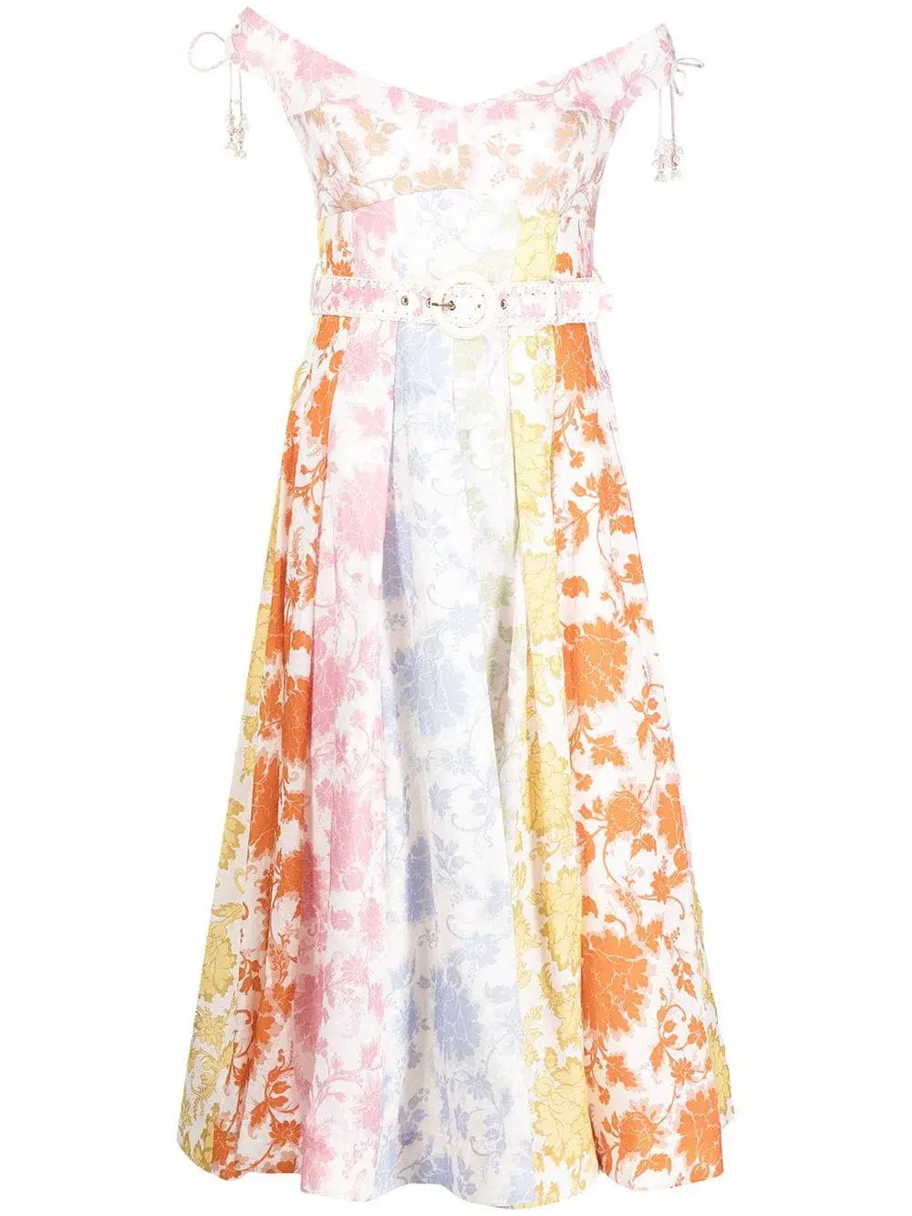 Zimmermann Postcard Spliced Midi Dress Size 1/Au 10 - Image 4