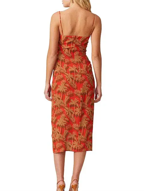 Bec & Bridge Shady Palm Dress Orange Size AU 8 - Image 2