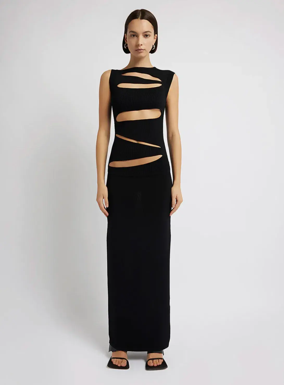 Christopher Esber Slashed Knit Dress Black Size AU 6  - Image 1