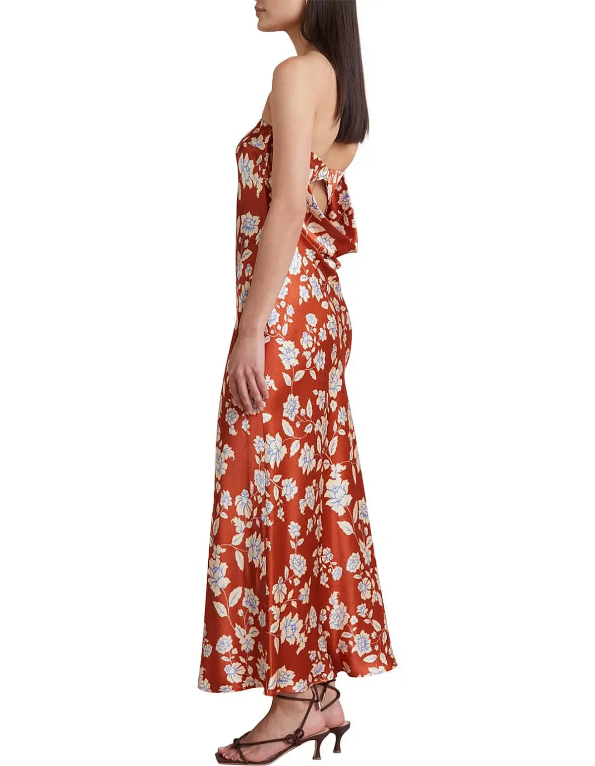 Bec & Bridge Blossom Strapless Maxi Dress Size 12 Rust Print - Image 3