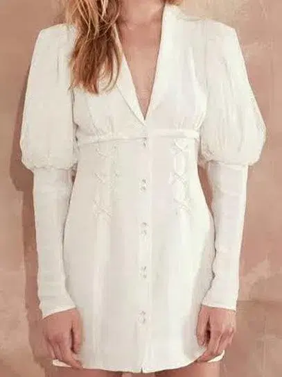 Aje Calvillo Lace Dress White Size 8 - Image 2
