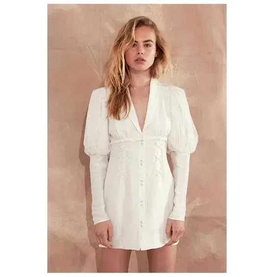 Aje Calvillo Lace Dress White Size 8 - Image 1