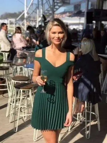 By Johnny Emerald City Mini Dress Green Size 12 for rent on The Volte - main image