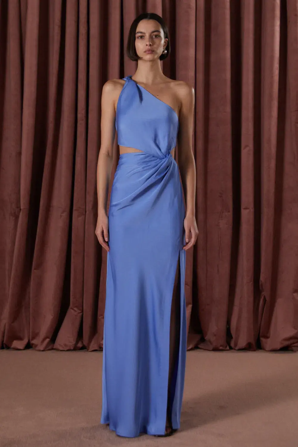 MISHA Kristin Satin Dress Blue Size 14/XL - Image 1