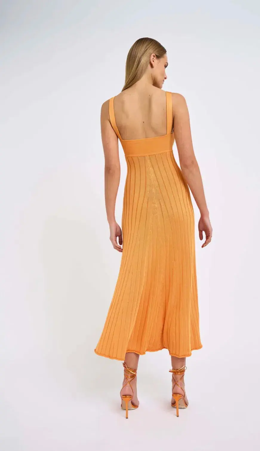 By Johnny Adelita Knit Midi Dress Orange Size 8 / S - Image 3