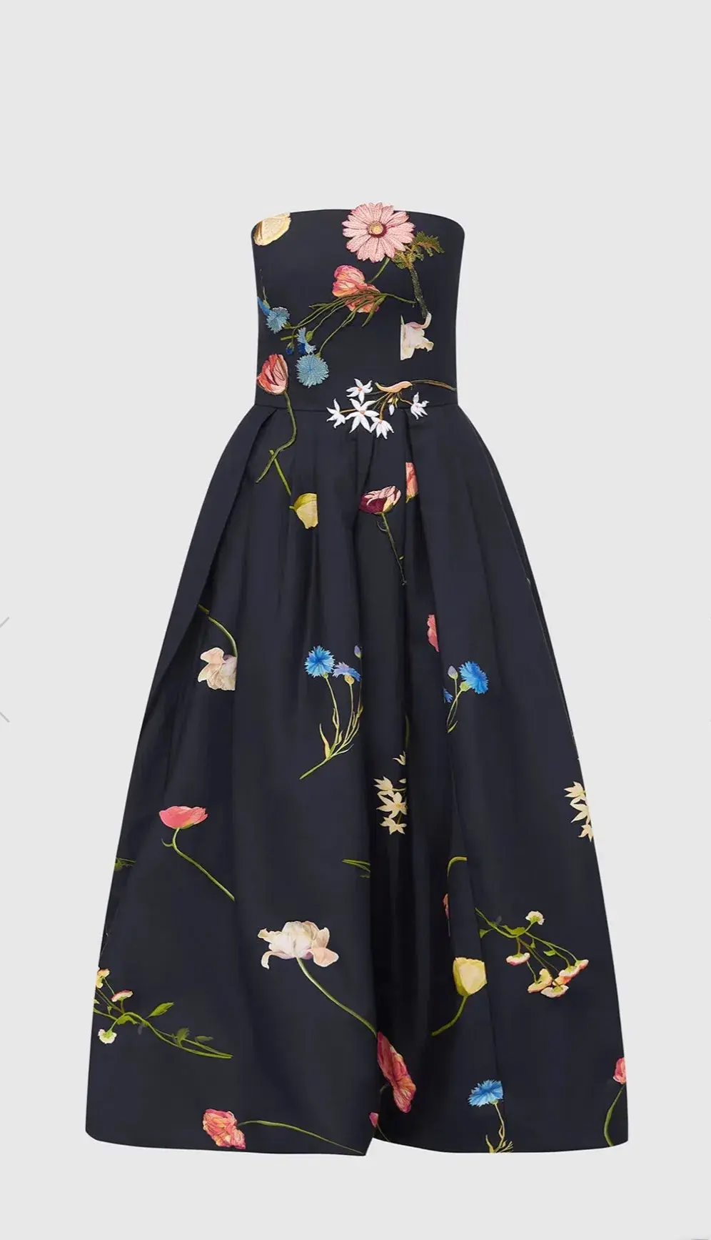 Leo Lin The Fields Embroidered Bustier Midi Dress Black Size 6 - Image 2