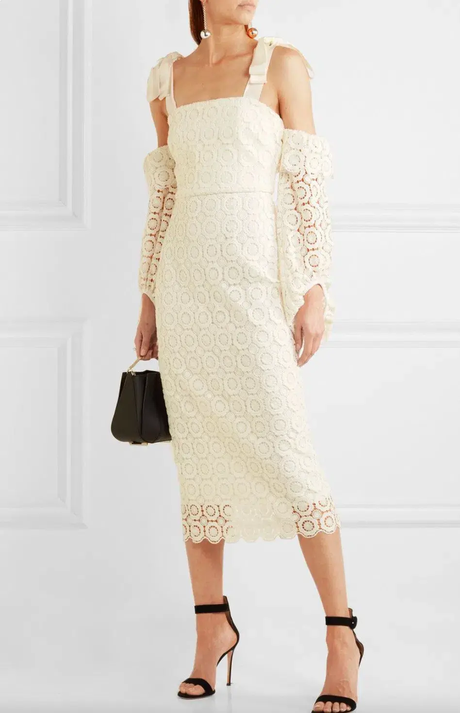 Rebecca Vallance Pulitzer Cut Out Guipure Lace Dress Cream Size 8 - Image 1