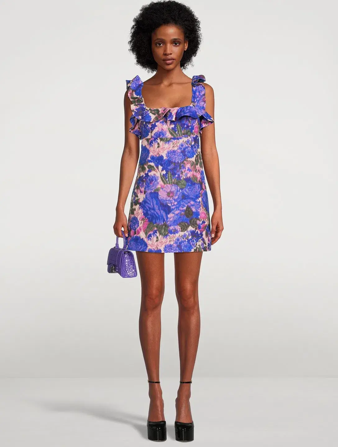 Zimmermann High Tide Floral-print Linen Mini Dress Purple Ikat Floral Size 2/Au 12 - Image 2