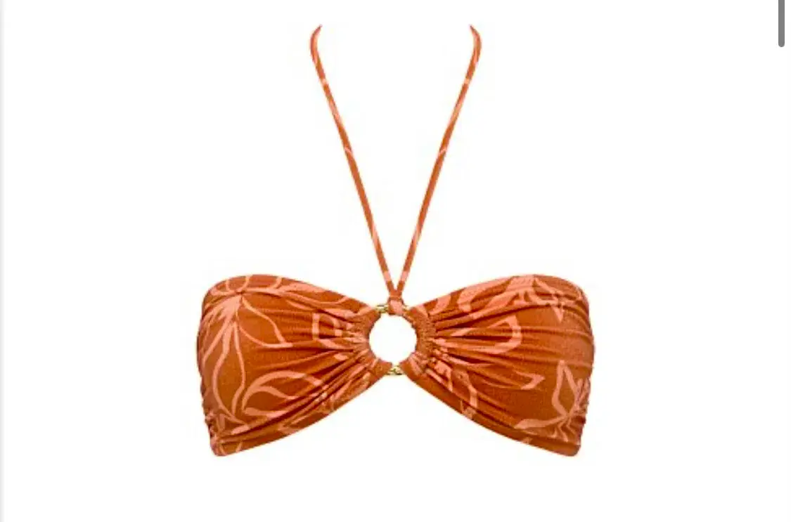 Bec & Bridge Aurora Bikini Top Orange Floral Size 8 - Image 3