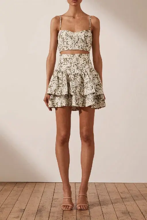 Shona Joy Suzette Skirt and Crop Set Floral Size 8 - Image 1