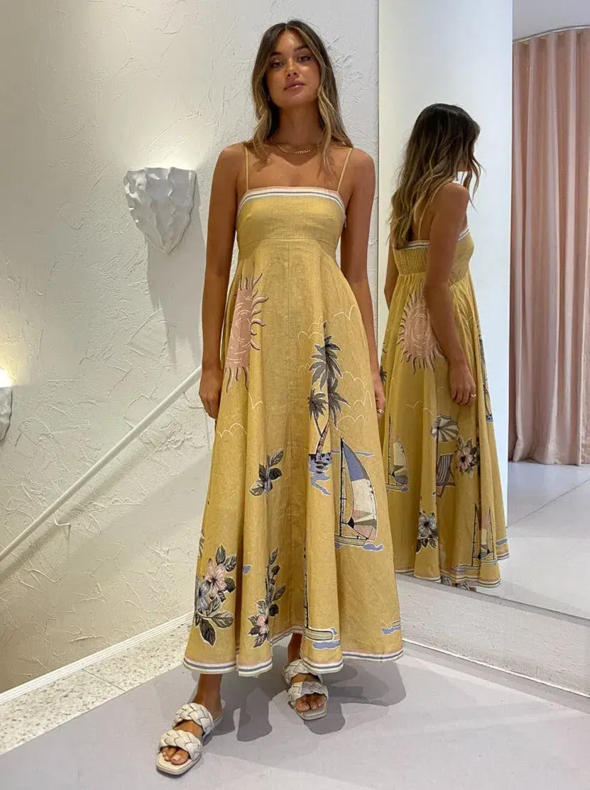 Alemais Sunset Shades Sundress Yellow Size 10 - Image 2