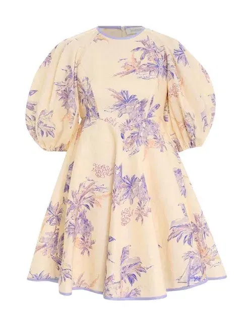 Zimmermann Linen Day Mini Dress Print Size 8 - Image 4