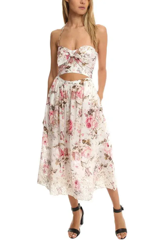 Zimmermann Eden Halter Tie Dress Floral Size 0 / Au 8 - Image 1