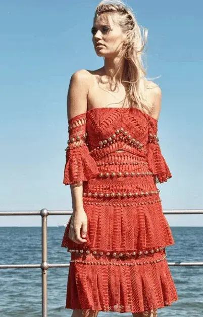 Thurley Heaven Dress Red Size 12 - Image 3