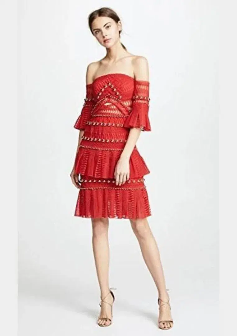 Thurley Heaven Dress Red Size 12 - Image 2